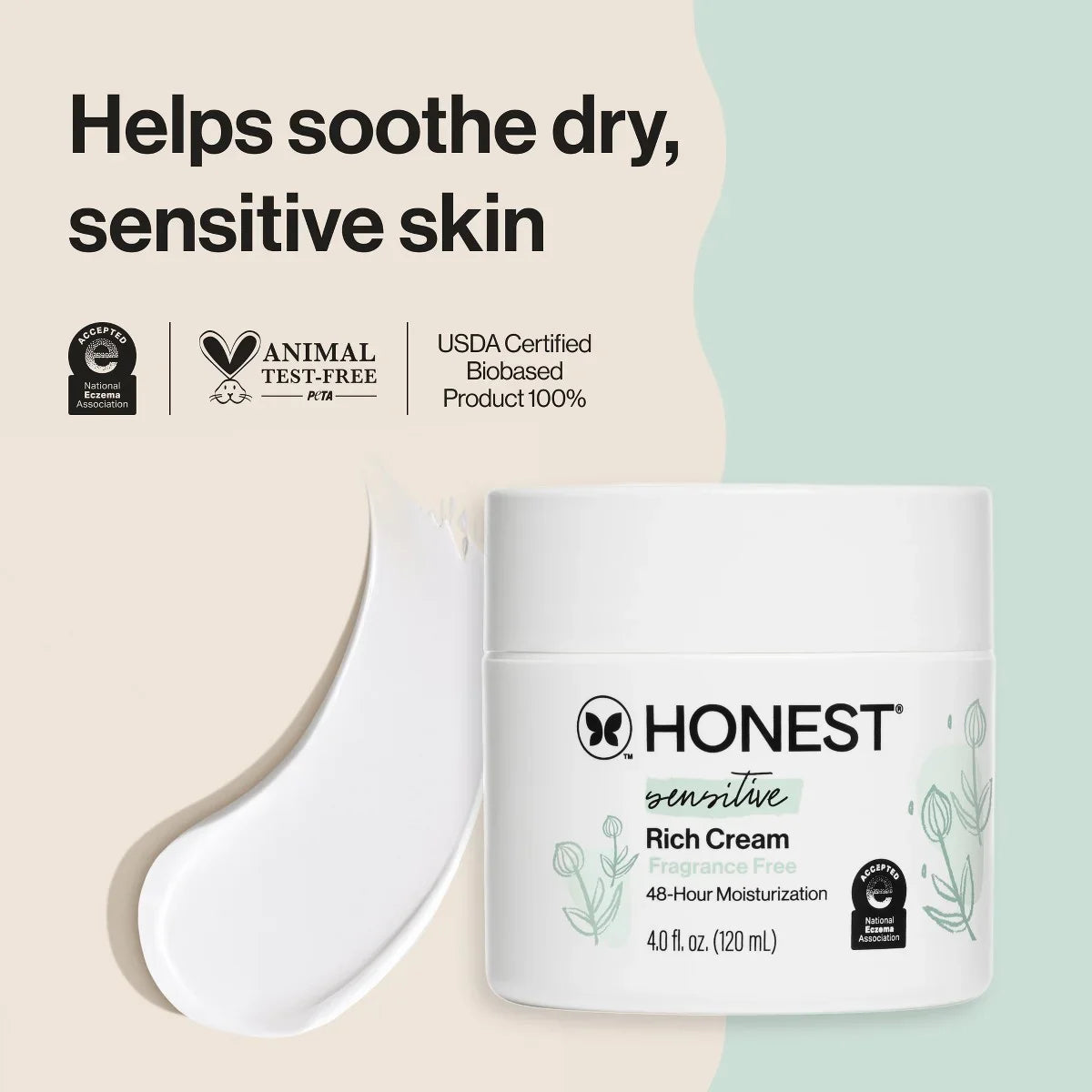 The Honest Company Sensitive Rich Cream - Fragrance Free - 4 fl oz