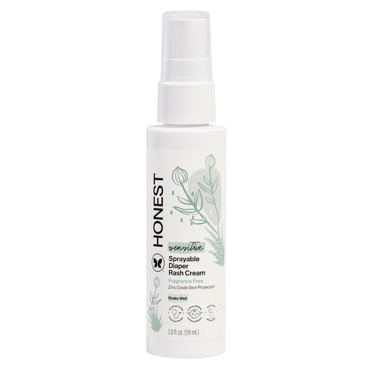 The Honest Company Sensitive Sprayable Fragrance Free Diaper Rash Cream - 2 fl oz
