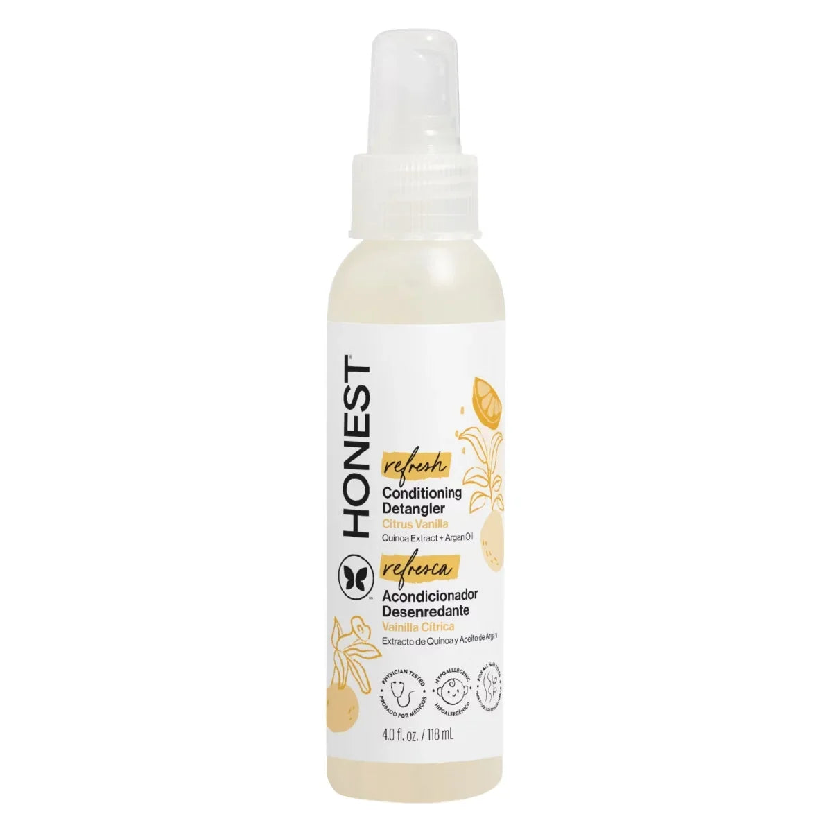 The Honest Company Refresh Conditioning Detangler - Citrus Vanilla - 4 fl oz: Sulfate-Free, Paraben-Free, All Hair Types, Daily Spray