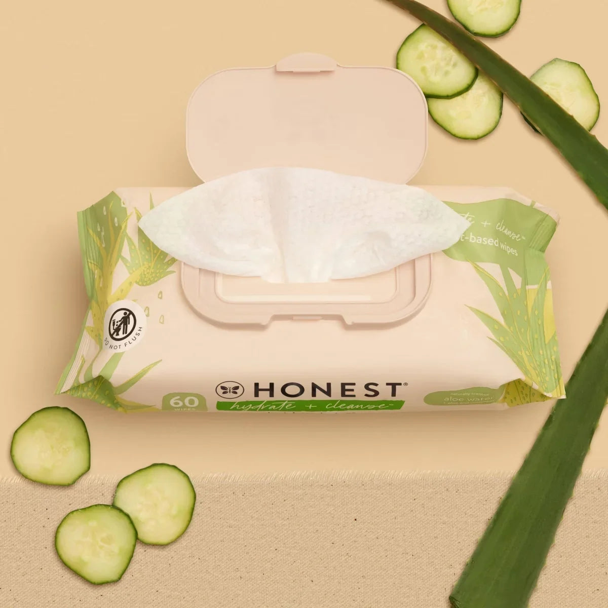 The Honest Company Hydrate + Cleanse Plant-Based Baby Wipes - Aloe and Cucumber - (Select Count)